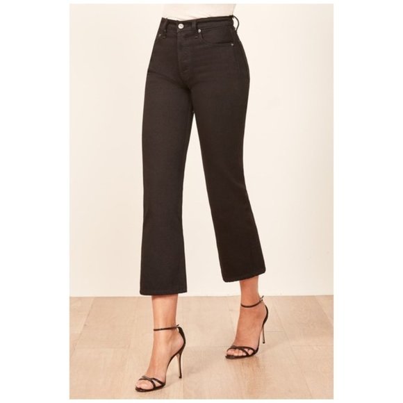 Reformation Black Jeans Jordi Ankle Flare NWT - Picture 2 of 9